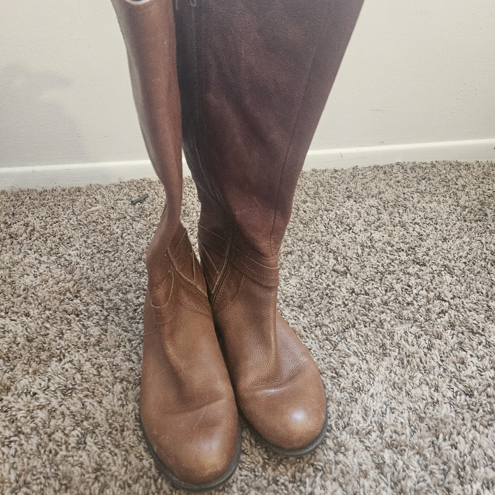 Knee boots genuine leather